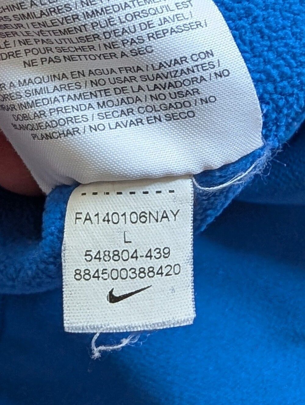 Nike Womens Blue Therma Fit Fleece Activewear Pullover Hoodie Size Large - Picture 5 of 10